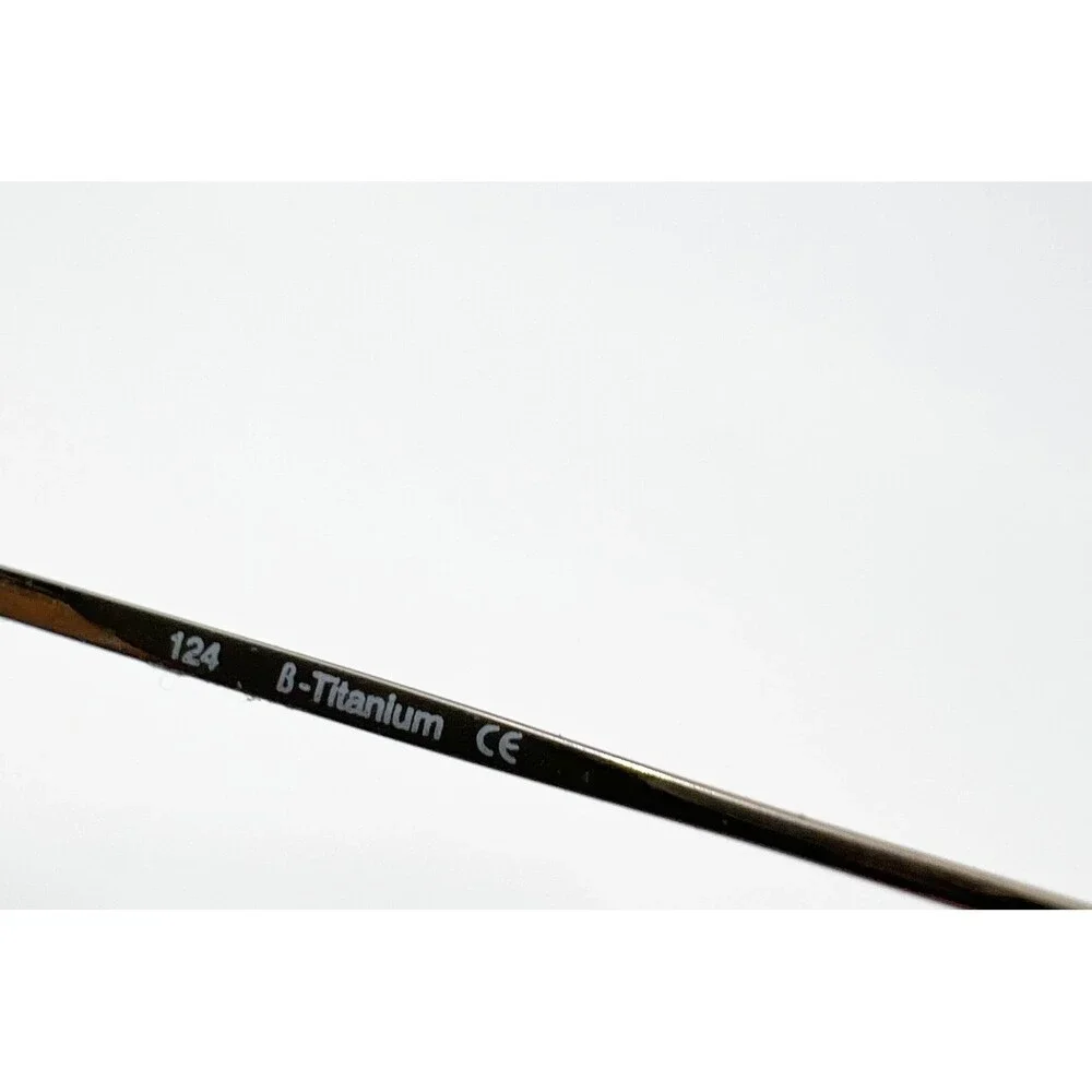 B-Titanium Eyeglasses Frames Unisex Gold Rimless Octagon 47-18-135 32778